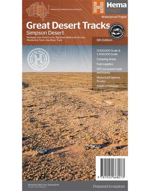 HEMA Great Desert Tracks Map - Simpson Desert