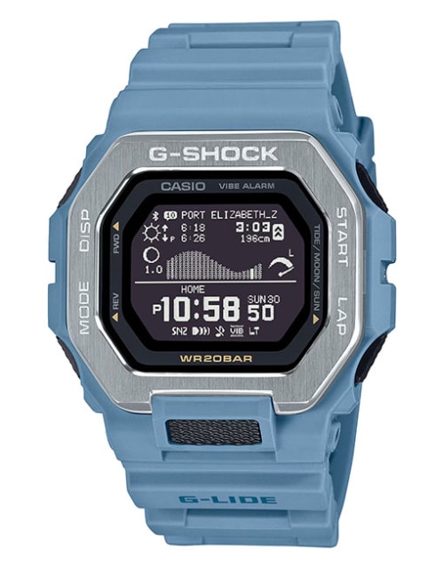 CASIO G-GLIDE BLUE RESIN WATCH GBX100-2A