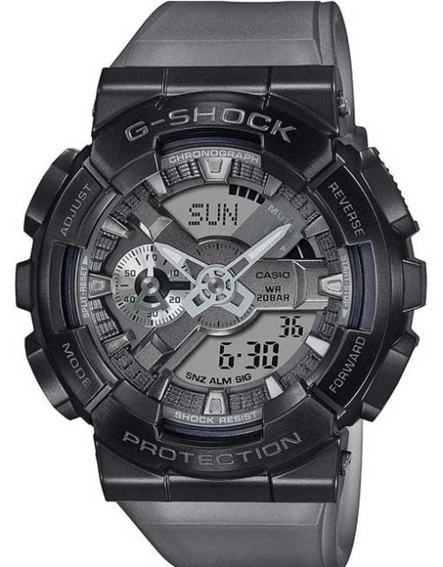 CASIO G-SHOCK SILVER BEZEL AND DIAL ANALOG-DIGITAL MEN'S WATCH - GM110MF-1A